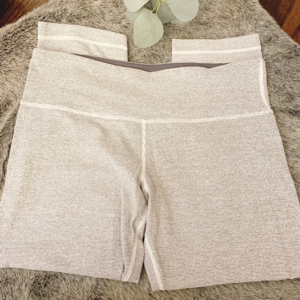 Light Gray Stripe Lululemon Wunder Under Leggings